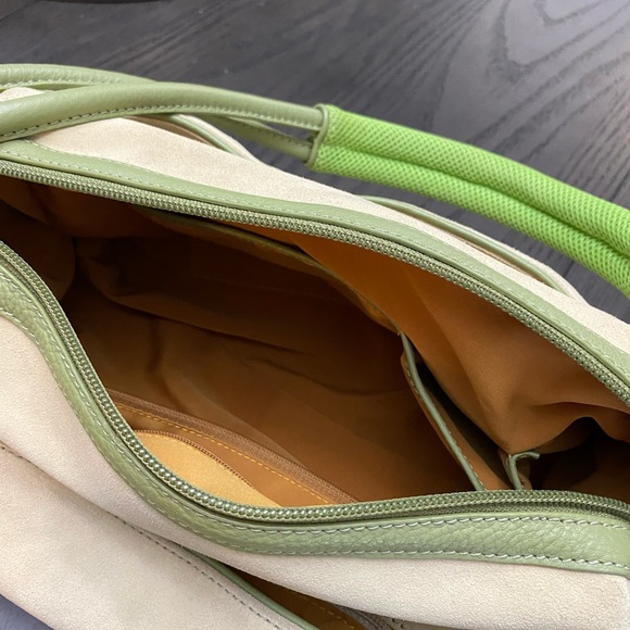 Authentic vintage green with beige suede, Cole Haan purse - Picture 3 of 6